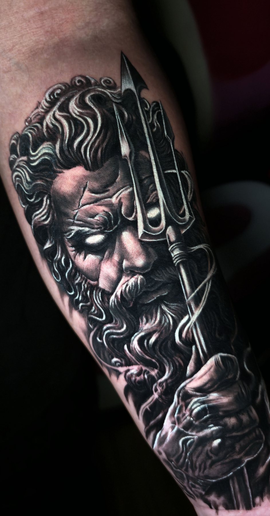 Poseidon realism tattoo